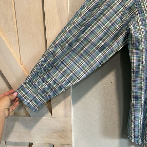 Peter Millar Mens Button Down Shirt XL 100% Cotton Plaid Checkered Preppy Office - Picture 2 of 8